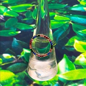 EUC Loft Gold Multi Gem Circle Ring - 8